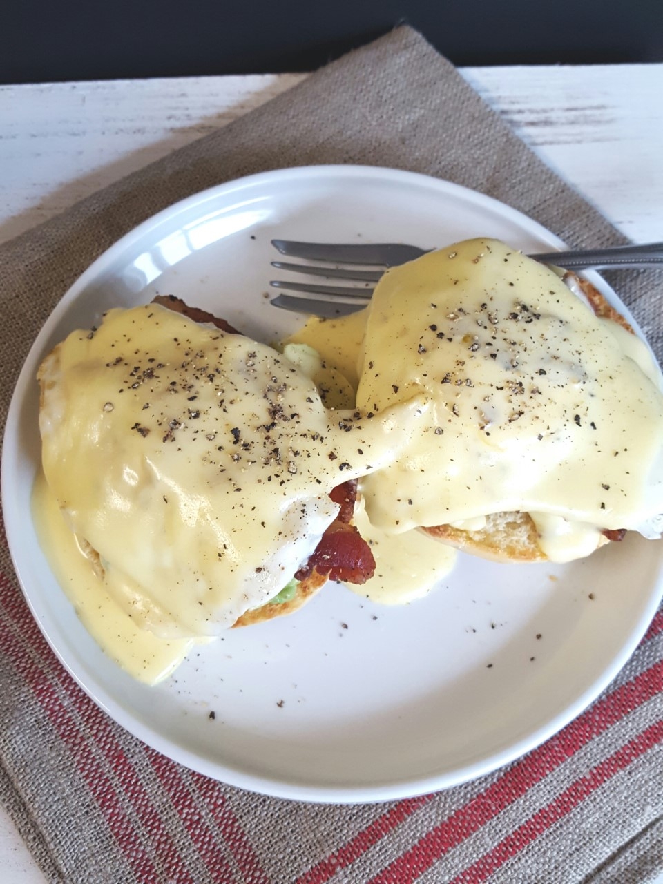 Bacon Avocado Eggs Benedict