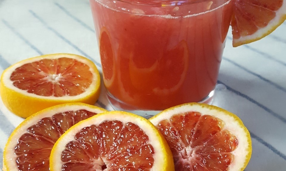 blood orange whiskey sour