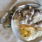 Biscuits and Gravy with Cacio e Pepe Scones