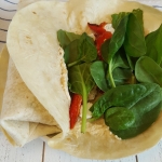 Super Quick Hummus Red Pepper Wrap