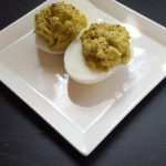 Avocado Green Curry Deviled Eggs