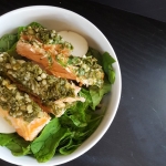 Arugula Pesto Salmon Salad