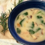 Potato, Mushroom, Spinach Soup