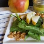 Spinach Pear Salad with Meyer Lemon Vinaigrette
