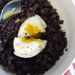 Black Lentil Bowl with a Poached Egg