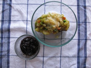 stuffed potatoes and chutney