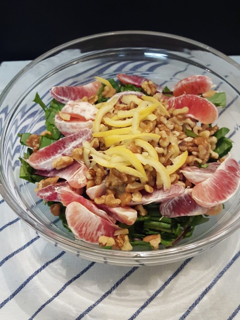Blood Orange, Walnut, and Bitter Greens Salad