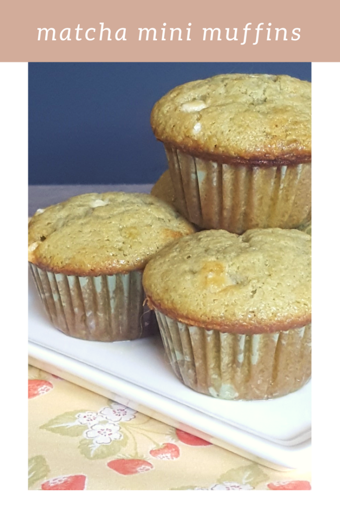 matcha white chocolate mini muffins
