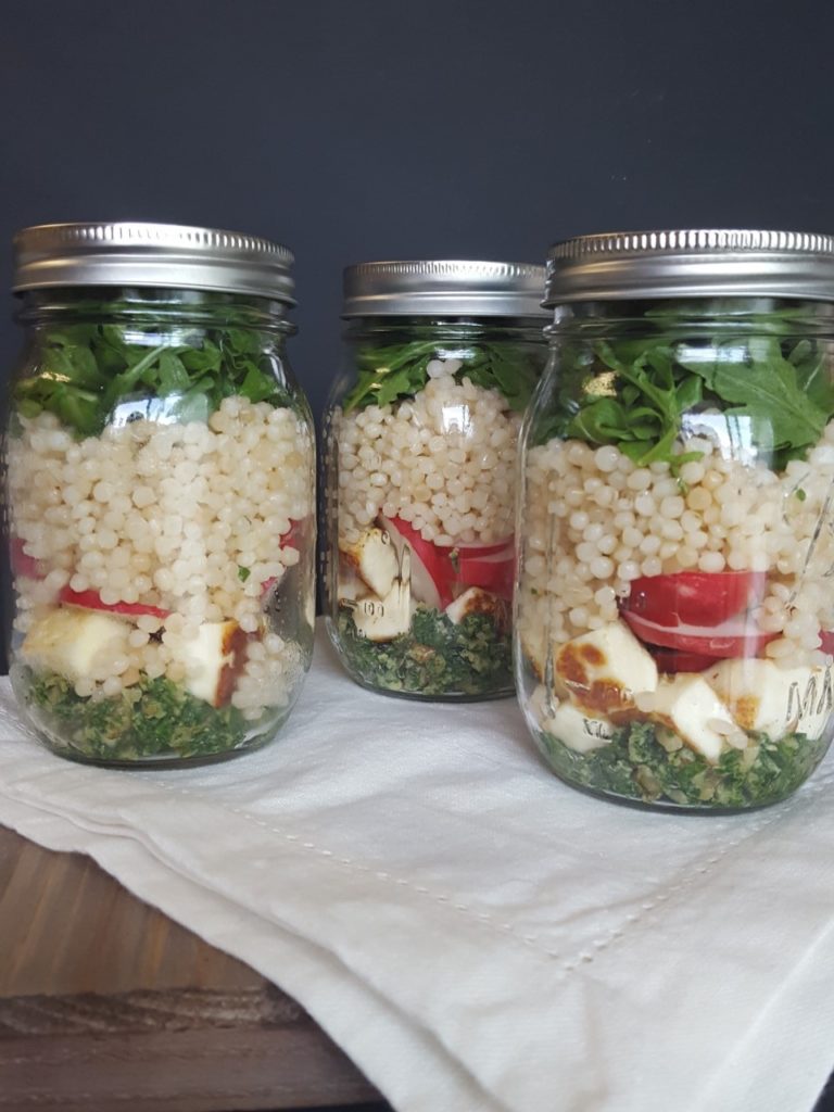 Israeli Couscous, Arugula Pesto Spring Salad