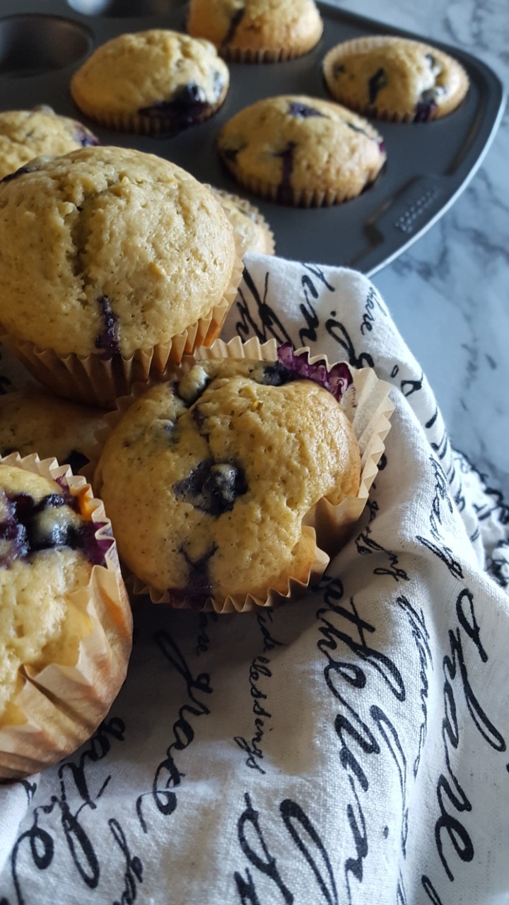 Blueberry Cardamom Lemon Muffins - Fix Me a Little Lunch
